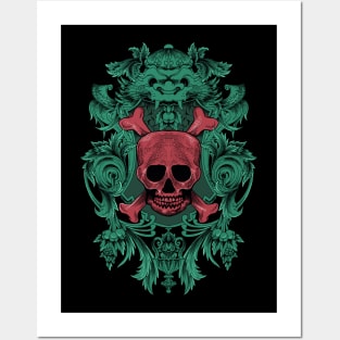Skull in frame Posters and Art